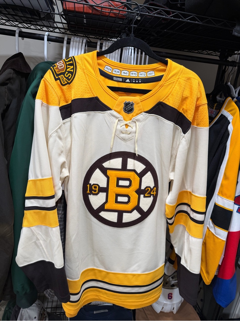 Adidas Boston Bruins Centennial Alternate Hockey Jersey